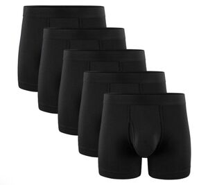 Mayi Mens Boxer Briefs Black Size L Cotton Blend Pack of 5 NIP 95% Viscose 5%